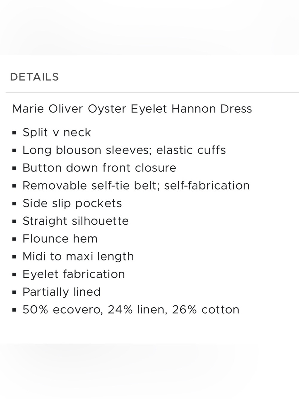 NEW Marie Oliver Ivory Oyster Eyelet Hannon Long Sleeve Maxi Dress Size 6 - Picture 10 of 12